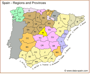 Spain's 'Autonomous Regions' and provinces